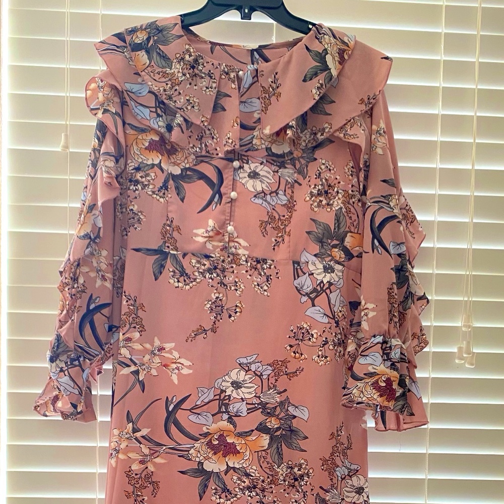nowt pink floral dress